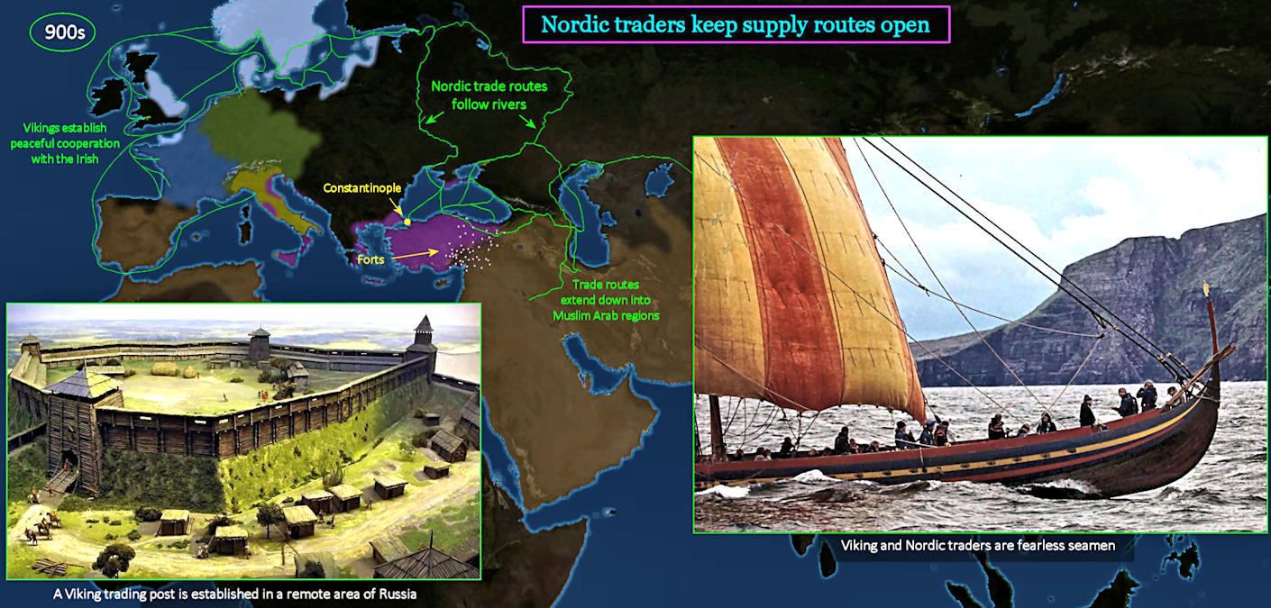 Nordic traders, 900s map